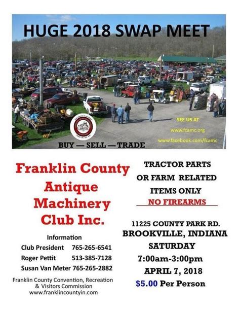 Bicycles, cars, motorcycles, trucks and related items and parts are welcome. . Swap meet franklin indiana